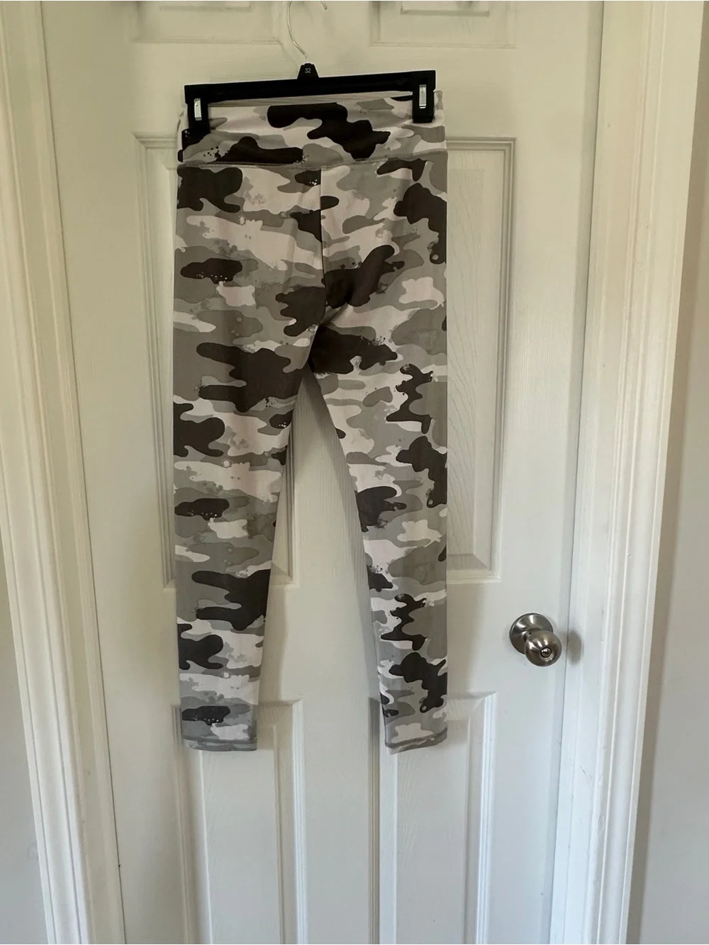 Justice Gray & Cream Camo Leggings